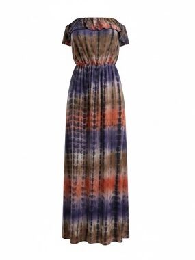 Poetry tie dyed strapless maxi dress ruffled Chest Sz L